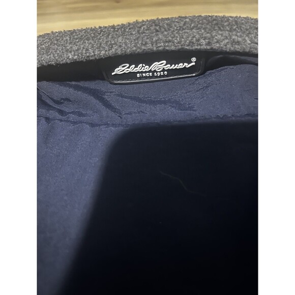 Eddie Bauer Men's Large Jacket Full Zip‎ Blue Nylon W/ Lining & Insulation - Picture 9 of 9